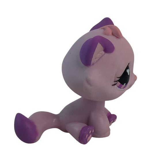Littlest Pet Shop LPS #576 Purple Pink Kitty Cat Clover Eyes Kitten - Picture 4 of 8
